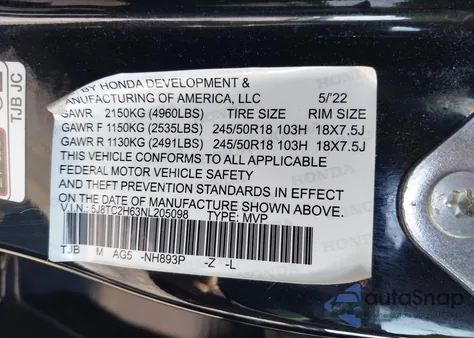 2021 Acura Rdx A-Spec Package from USA, damaged, VIN 5J8TC2H64ML020296